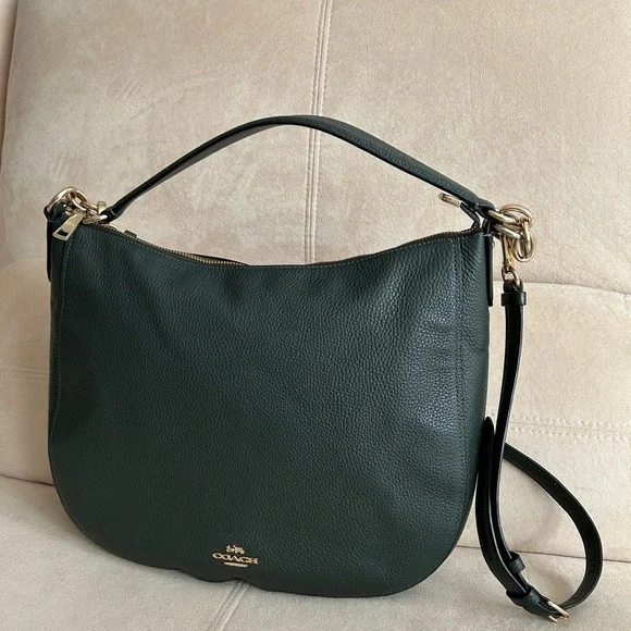 Coach Elegant Leather Satchel, Handbag with Detachable Long Strap - Picture 15 of 15